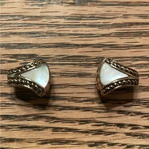 Elegant Silver and White Women's Earrings